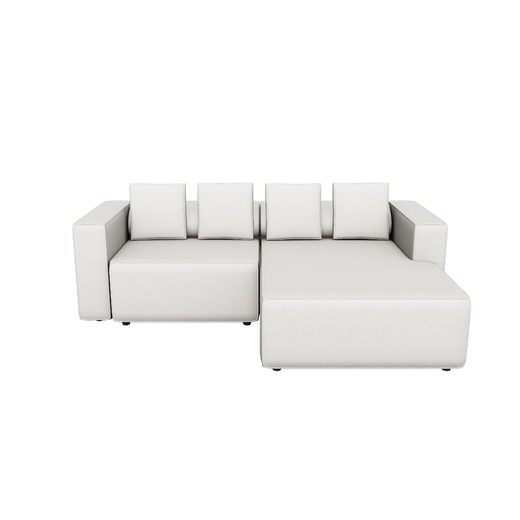 3-Sitzer Bettsofa Marela mit Chaiselongue rechts in beiger Chenille, 236 cm, FSC Mix Credit in Beige präsentiert im Onlineshop von KAQTU Design AG. Bettsofa ist von Kave Home