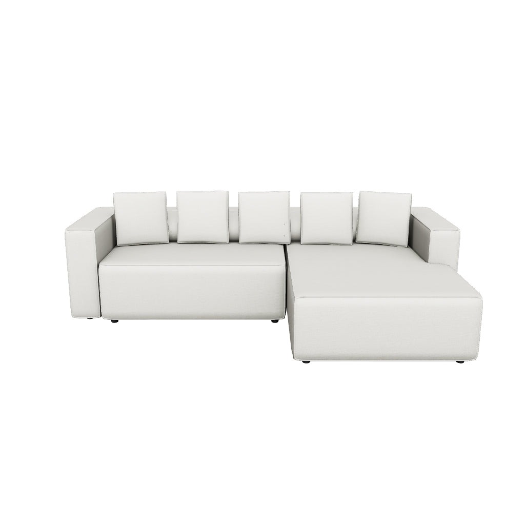 3-Sitzer Bettsofa Marela mit Chaiselongue rechts in beiger Chenille, 276 cm, FSC Mix Credit in Beige präsentiert im Onlineshop von KAQTU Design AG. Bettsofa ist von Kave Home