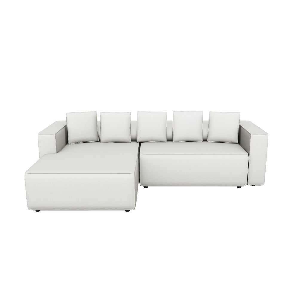 3-Sitzer Bettsofa Marela mit Chaiselongue links in beiger Chenille, 276 cm, FSC Mix Credit in Beige präsentiert im Onlineshop von KAQTU Design AG. Bettsofa ist von Kave Home