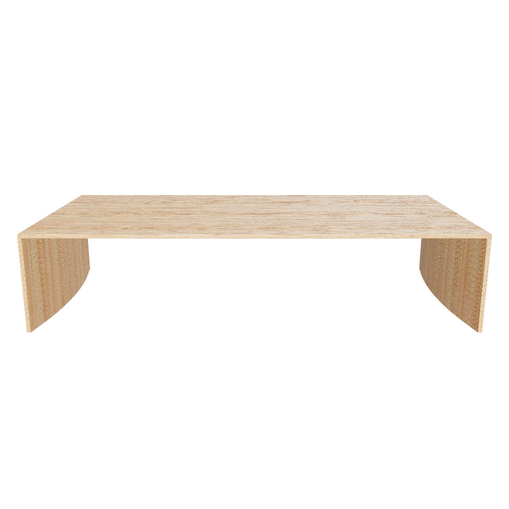 Moderner Couchtisch Litto aus Eichenfurnier mit naturfarbenem Finish, rechteckig, 140 x 70 cm, perfekt für ein zeitloses Wohnambiente.