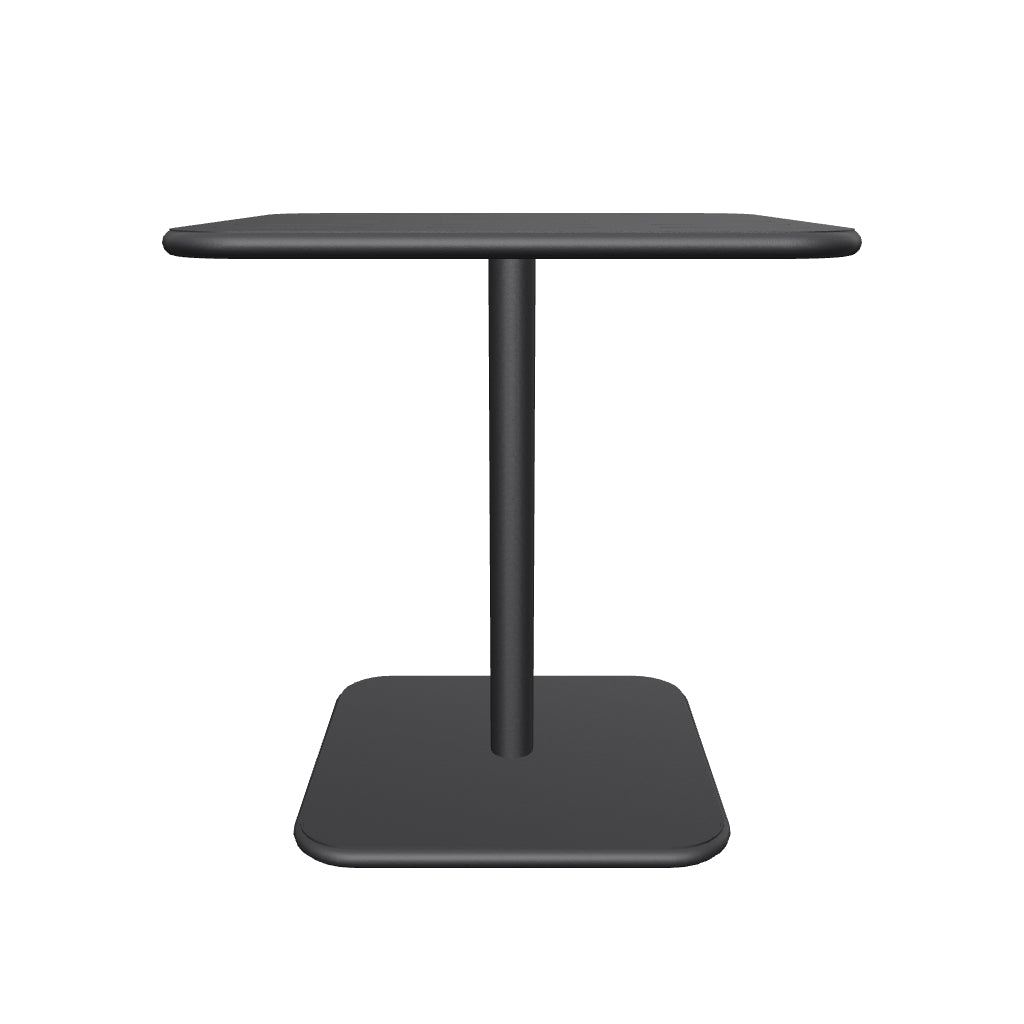 Outdoor-Tisch Brai aus robustem, dunkelgrau verzinktem Stahl, 70 x 70 cm, kompakte Größe, perfekt für Balkone oder Gärten.