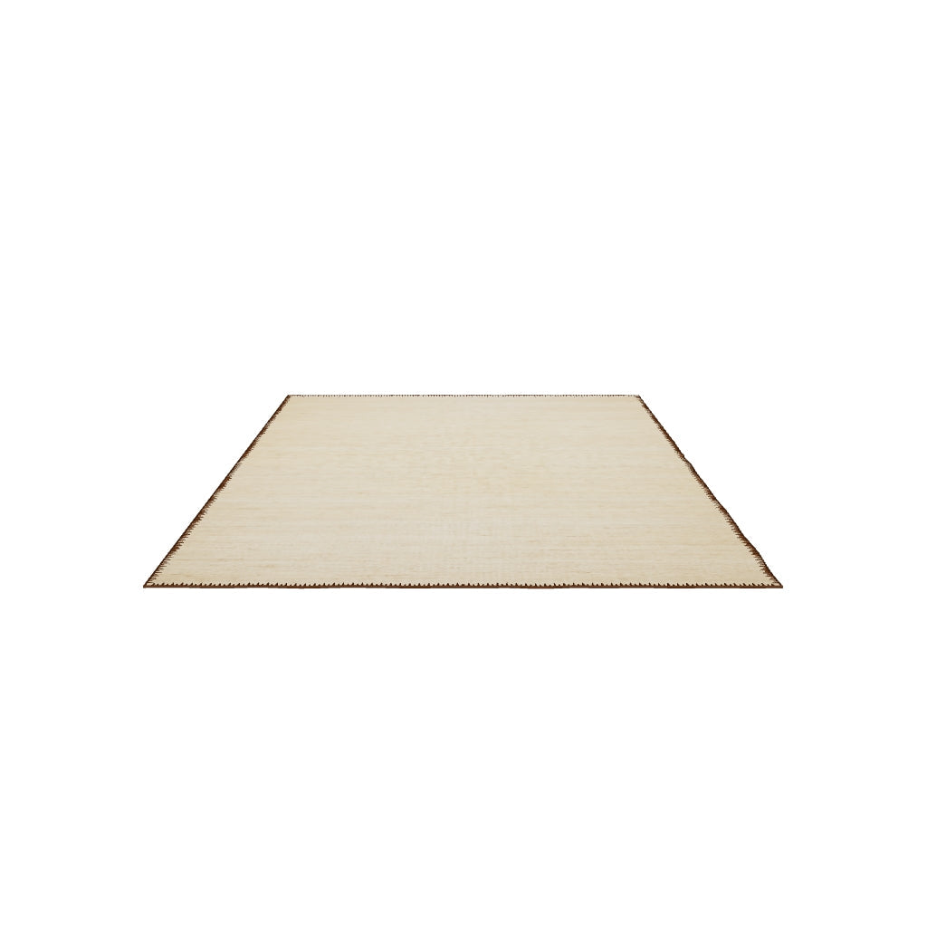Jute-Teppich in Naturfarbe mit braunem Rand, 200 x 300 cm, ideal für ein warmes und stilvolles Ambiente.