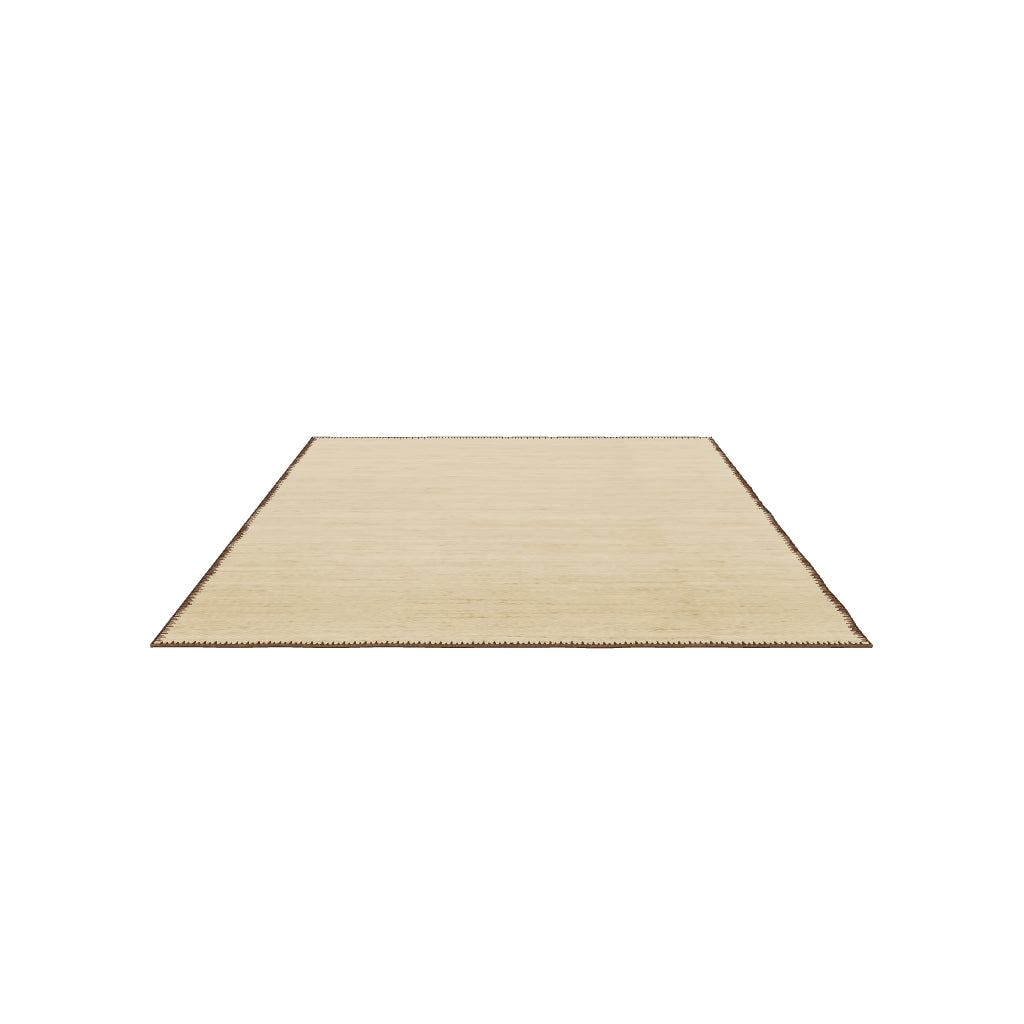 Jute-Teppich Sorina in Naturfarbe mit braunem Rand, rechteckig, Maße 160 x 230 cm, langlebig und vielseitig einsetzbar in verschiedenen Wohnbereichen.