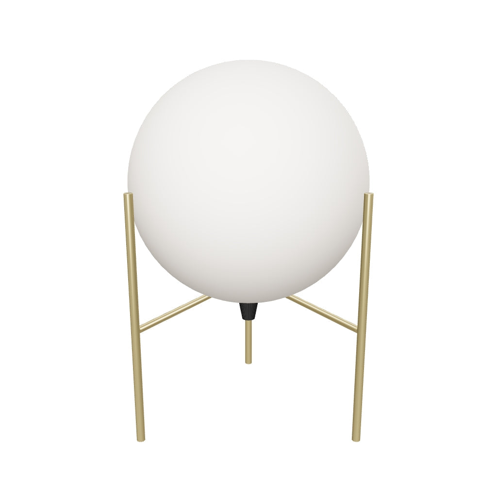 Elegante Tischlampe Seina aus robustem Stahl mit glänzendem Messing-Finish, modernes Design.