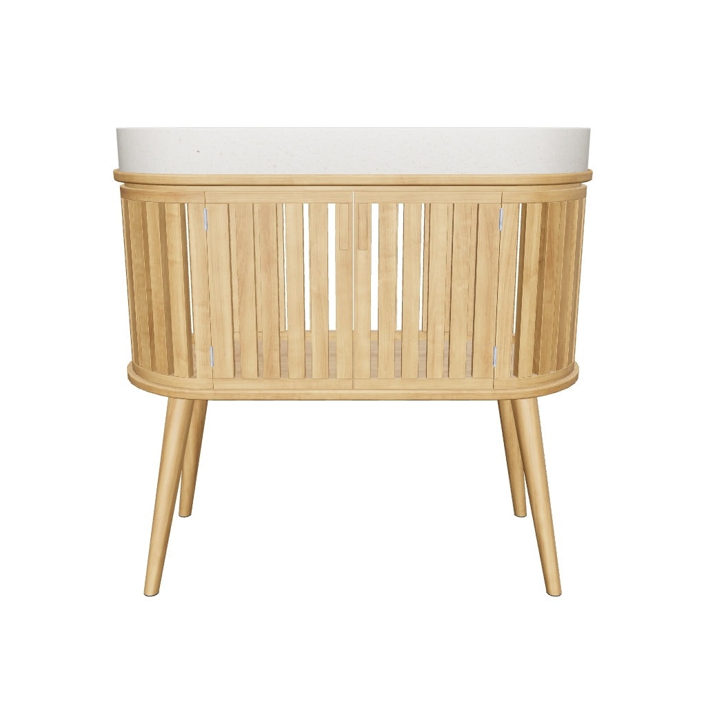 Badmöbel Rokia aus massivem Teakholz mit integriertem Waschtisch, 90 x 80 cm, modernes Design mit natürlicher Holzoptik.