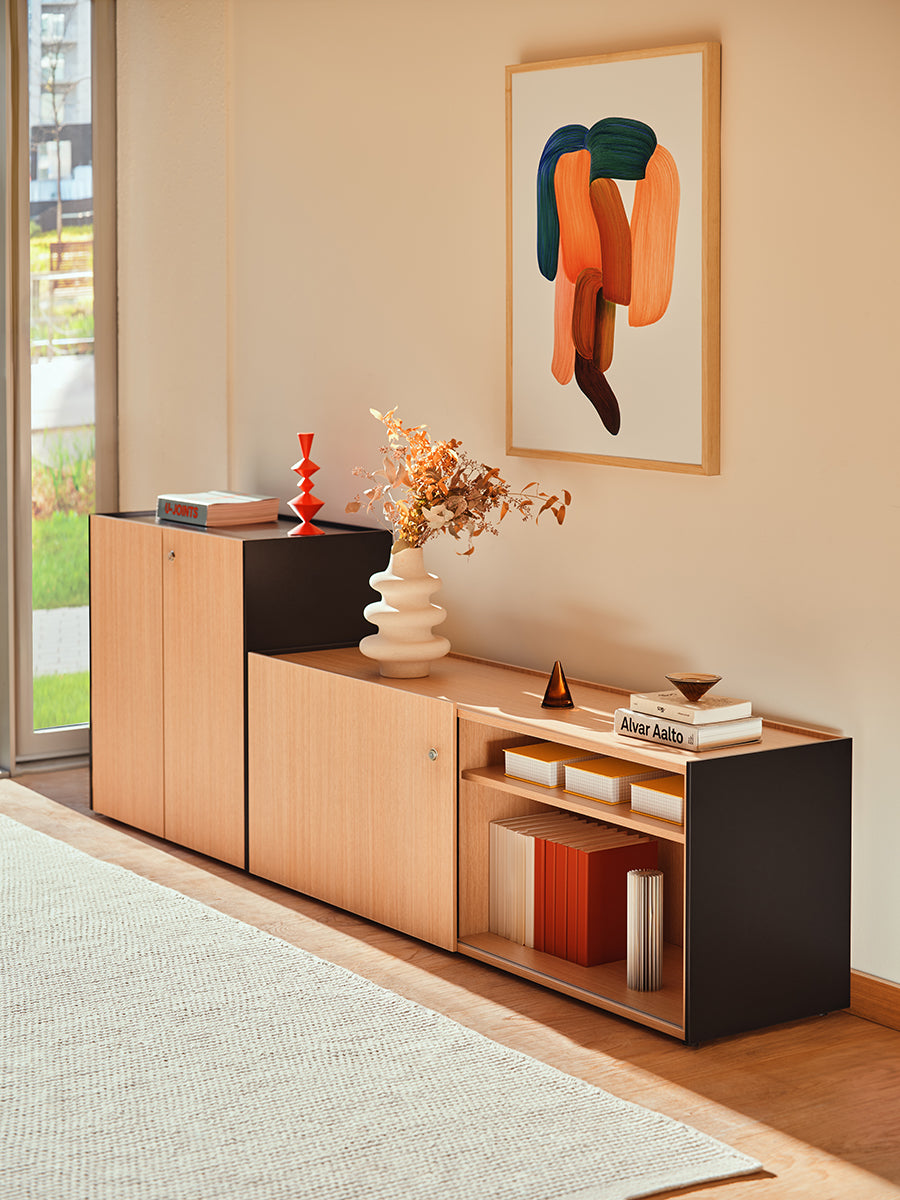 Viga V24 - Schrank in FENIX Schwarz Matt präsentiert im Onlineshop von KAQTU Design AG. Büroschrank ist von Mdd
