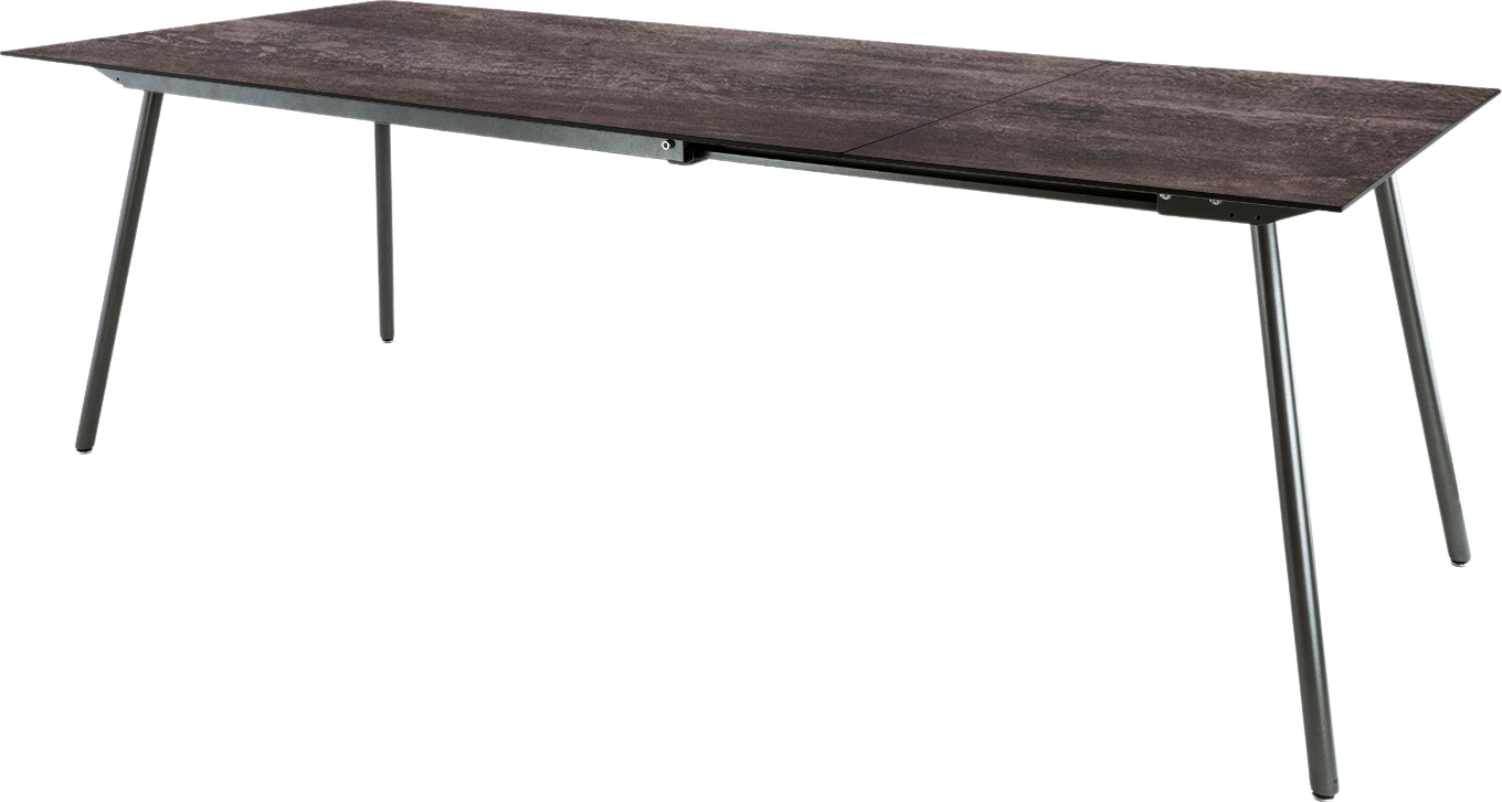 Fiberglastisch Locarno ausziehbar in Stromboli dunkel / Anthrazit präsentiert im Onlineshop von KAQTU Design AG. Gartentisch ist von Schaffner