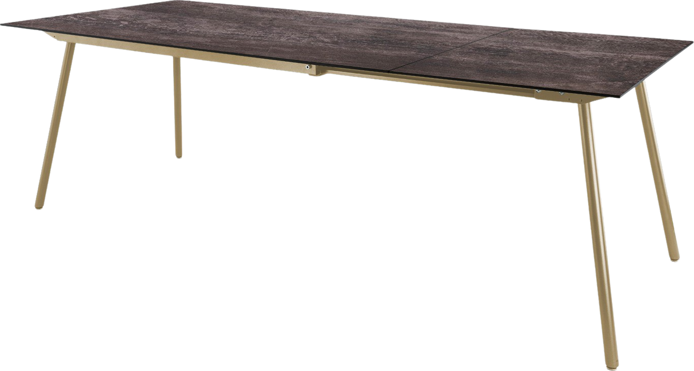 Fiberglastisch Locarno ausziehbar in Stromboli dunkel / Pastellbraun präsentiert im Onlineshop von KAQTU Design AG. Gartentisch ist von Schaffner