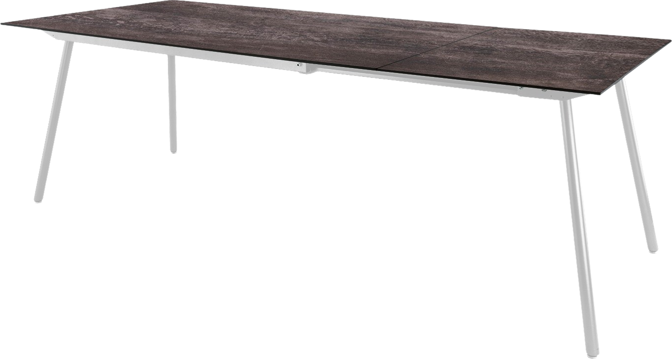 Fiberglastisch Locarno ausziehbar in Stromboli dunkel / Weiss präsentiert im Onlineshop von KAQTU Design AG. Gartentisch ist von Schaffner