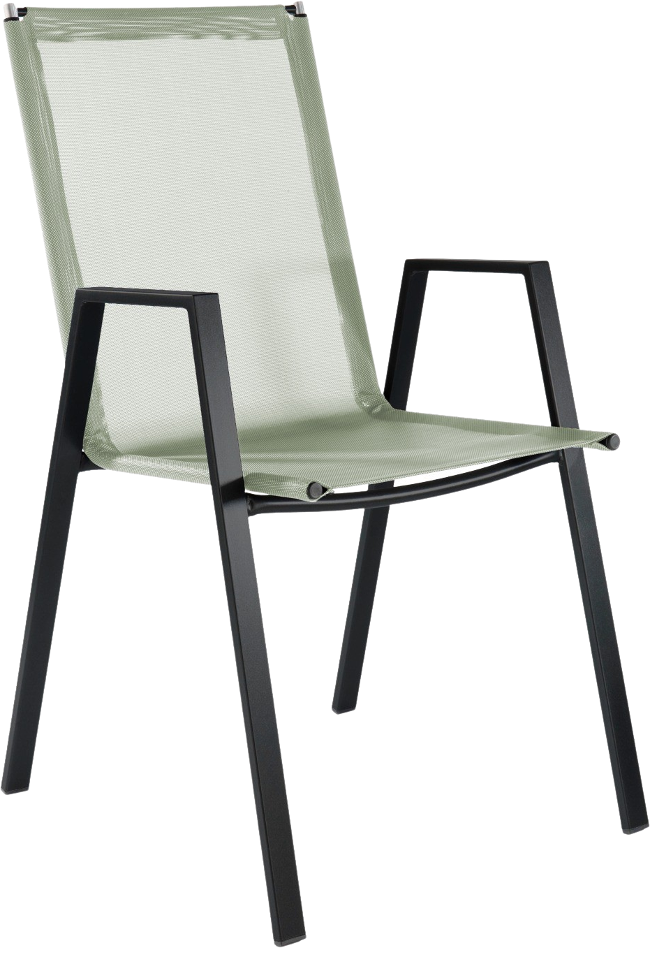 Matten-Sessel Basel in Cremegrün / Weiss präsentiert im Onlineshop von KAQTU Design AG. Gartenstuhl mit Armlehnen ist von Schaffner
