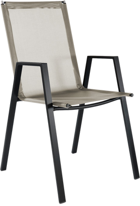 Matten-Sessel Basel in Cremebraun / Weiss präsentiert im Onlineshop von KAQTU Design AG. Gartenstuhl mit Armlehnen ist von Schaffner