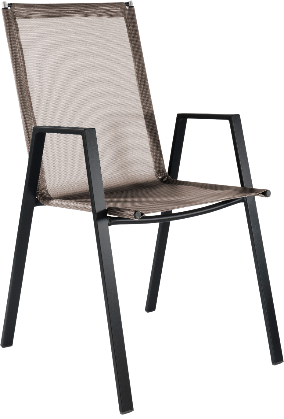 Matten-Sessel Basel in Braun / Weiss präsentiert im Onlineshop von KAQTU Design AG. Gartenstuhl mit Armlehnen ist von Schaffner