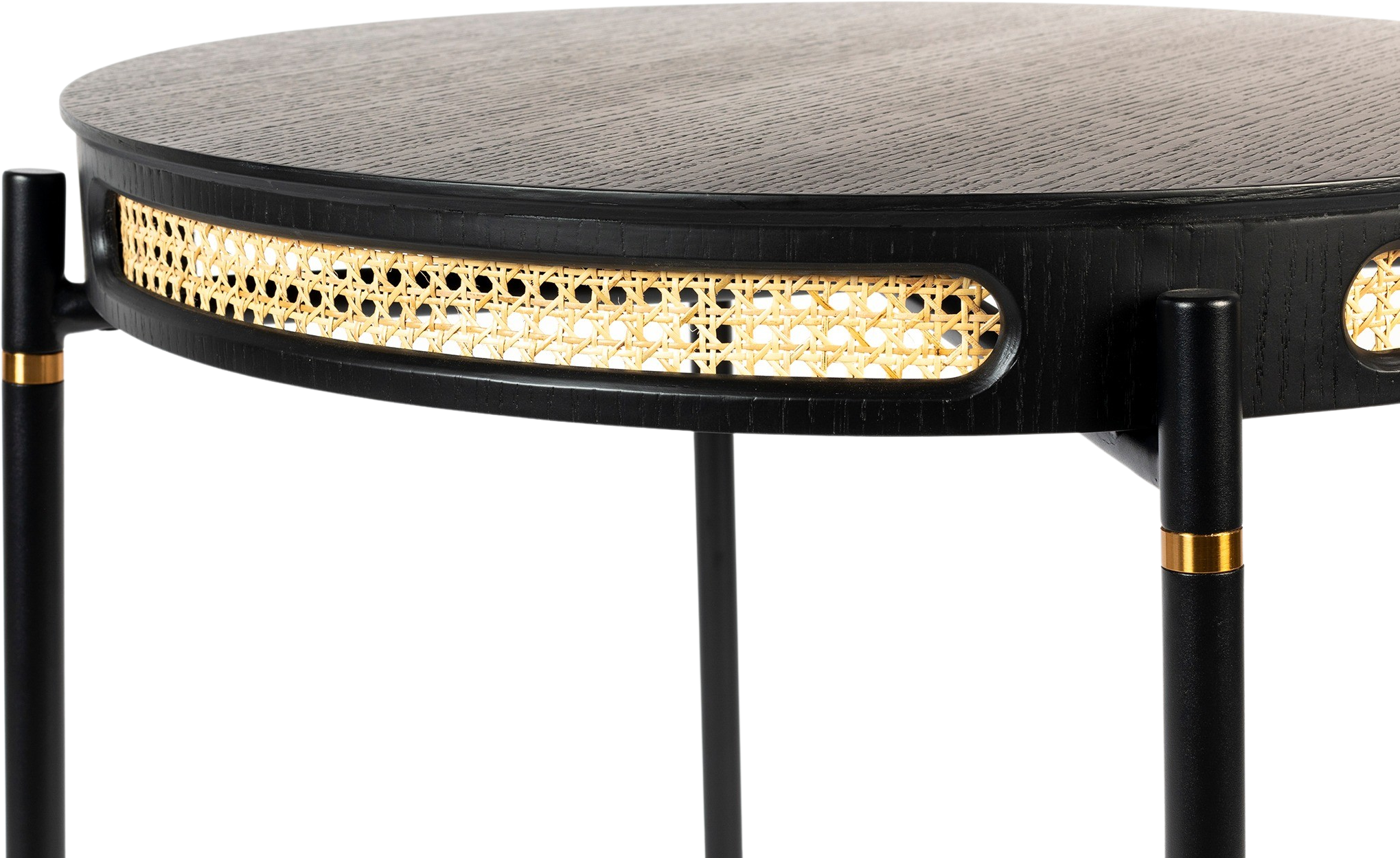 DON'T STOP THE WEBBING Tisch Rund in Schwarz/Natur präsentiert im Onlineshop von KAQTU Design AG. Esstisch ist von Bold Monkey