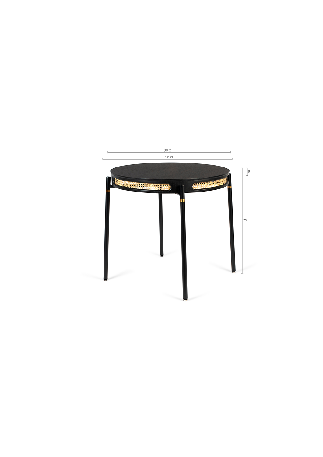 DON'T STOP THE WEBBING Tisch Rund in Schwarz/Natur präsentiert im Onlineshop von KAQTU Design AG. Esstisch ist von Bold Monkey