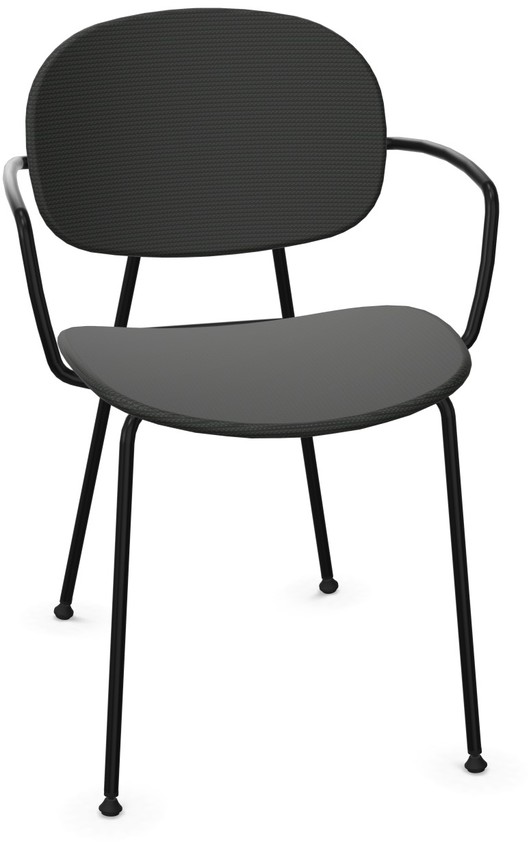 TONDINA POP Armlehnstuhl gepolstert in Schwarz präsentiert im Onlineshop von KAQTU Design AG. Stuhl mit Armlehne ist von Infiniti Design