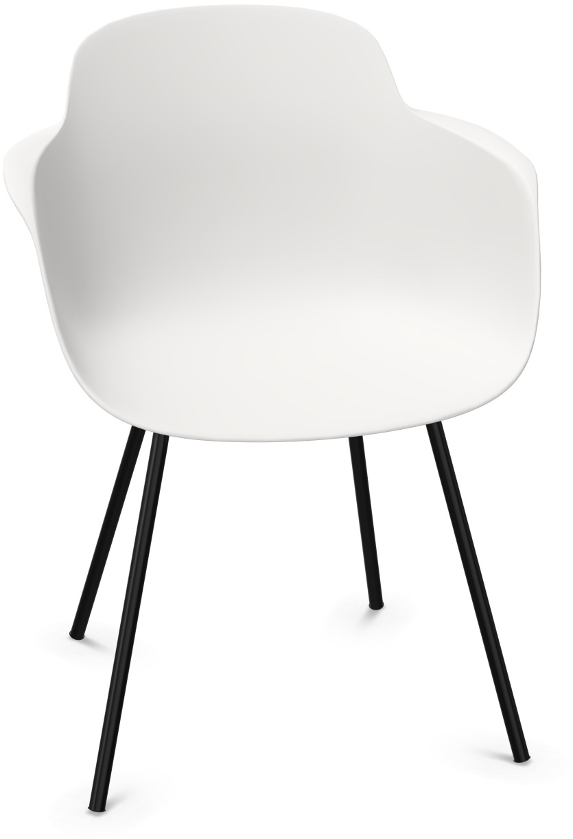 SICLA Sled in Weiss / Schwarz präsentiert im Onlineshop von KAQTU Design AG. Stuhl mit Armlehne ist von Infiniti Design