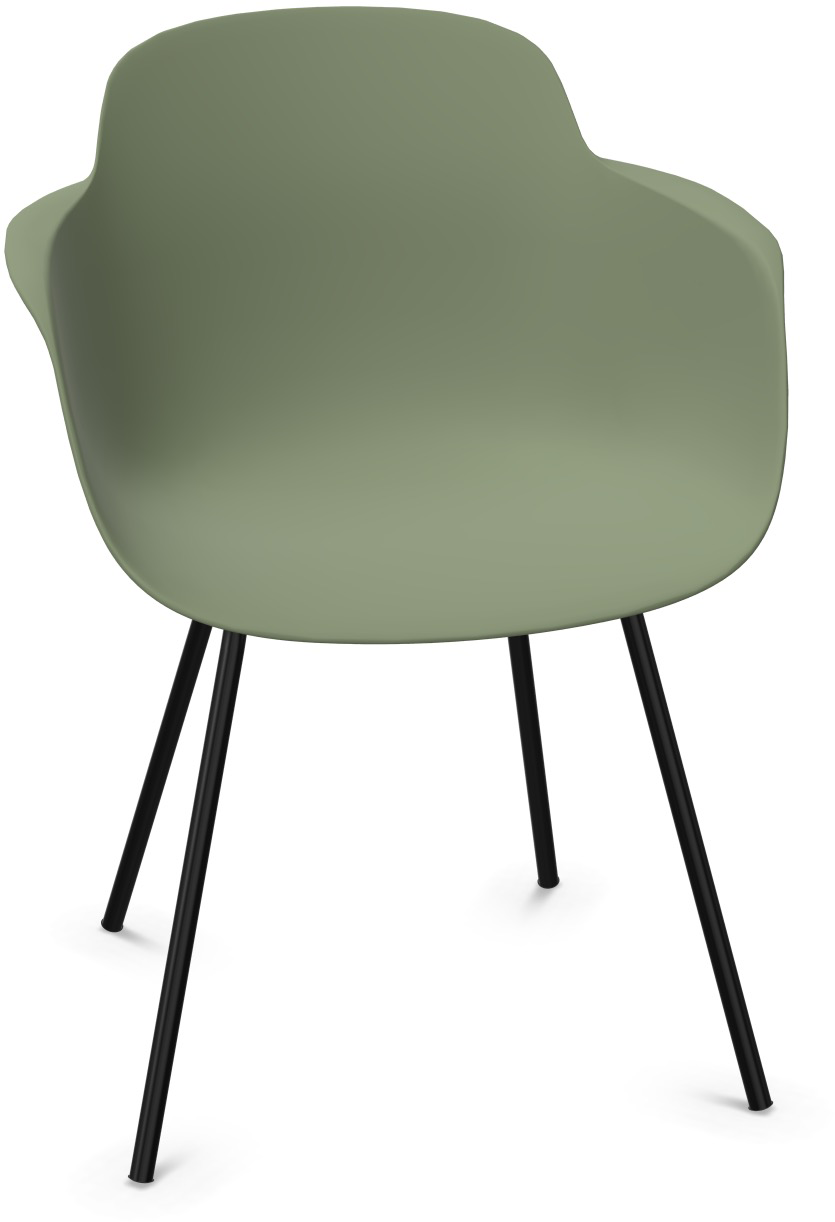 SICLA Sled in Grün / Schwarz präsentiert im Onlineshop von KAQTU Design AG. Stuhl mit Armlehne ist von Infiniti Design