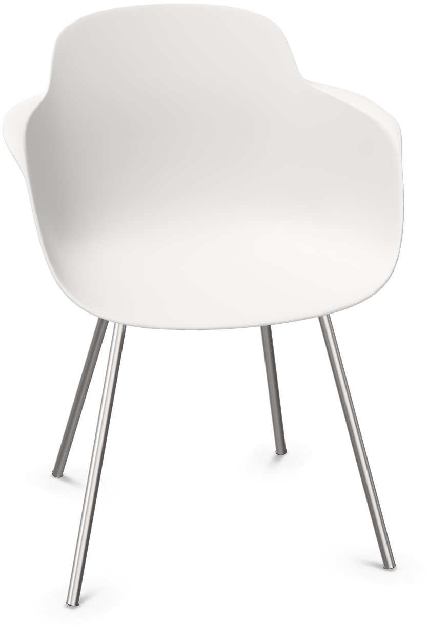 SICLA Sled in Weiss / Chrom präsentiert im Onlineshop von KAQTU Design AG. Stuhl mit Armlehne ist von Infiniti Design
