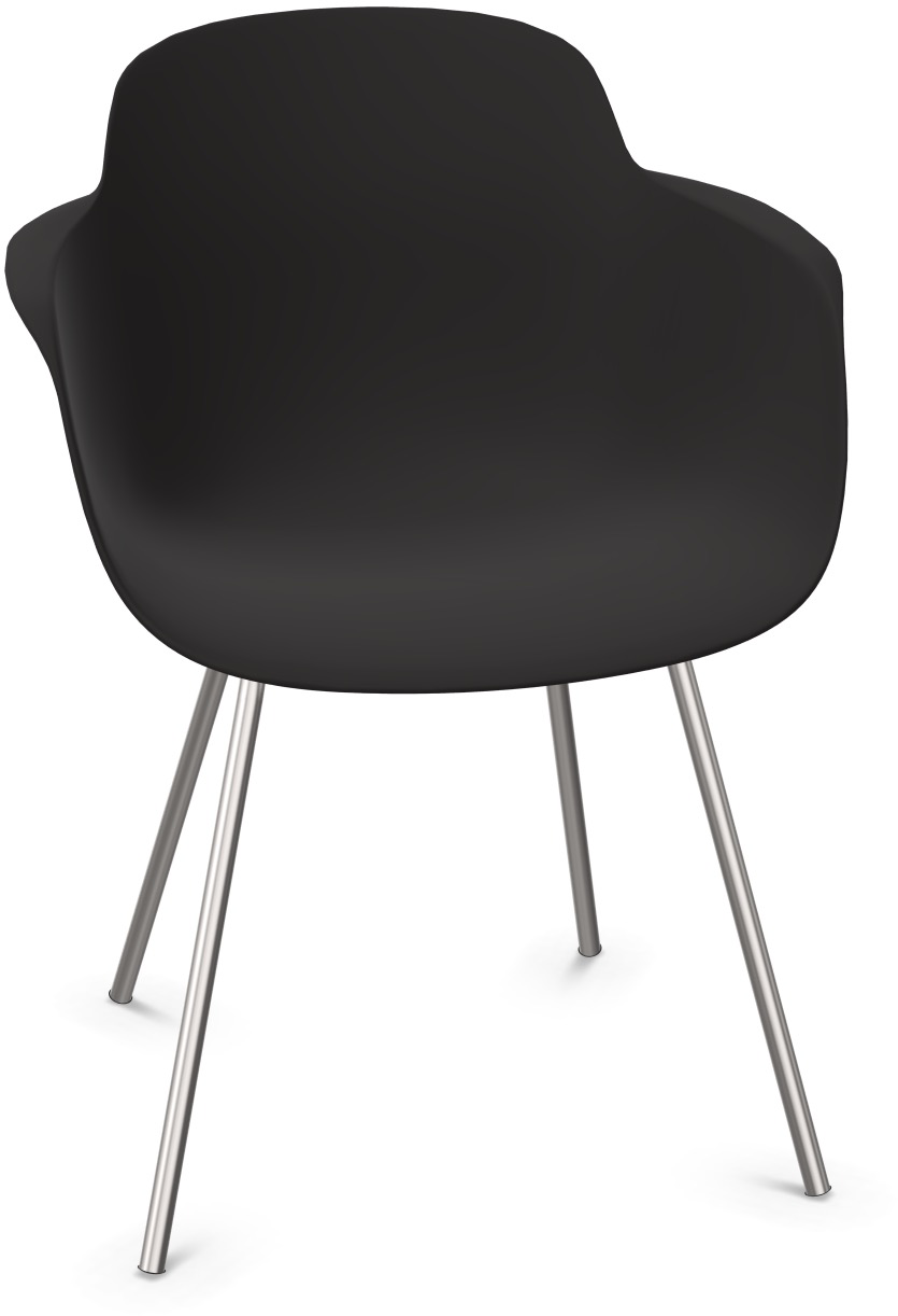 SICLA Sled in Schwarz / Chrom präsentiert im Onlineshop von KAQTU Design AG. Stuhl mit Armlehne ist von Infiniti Design