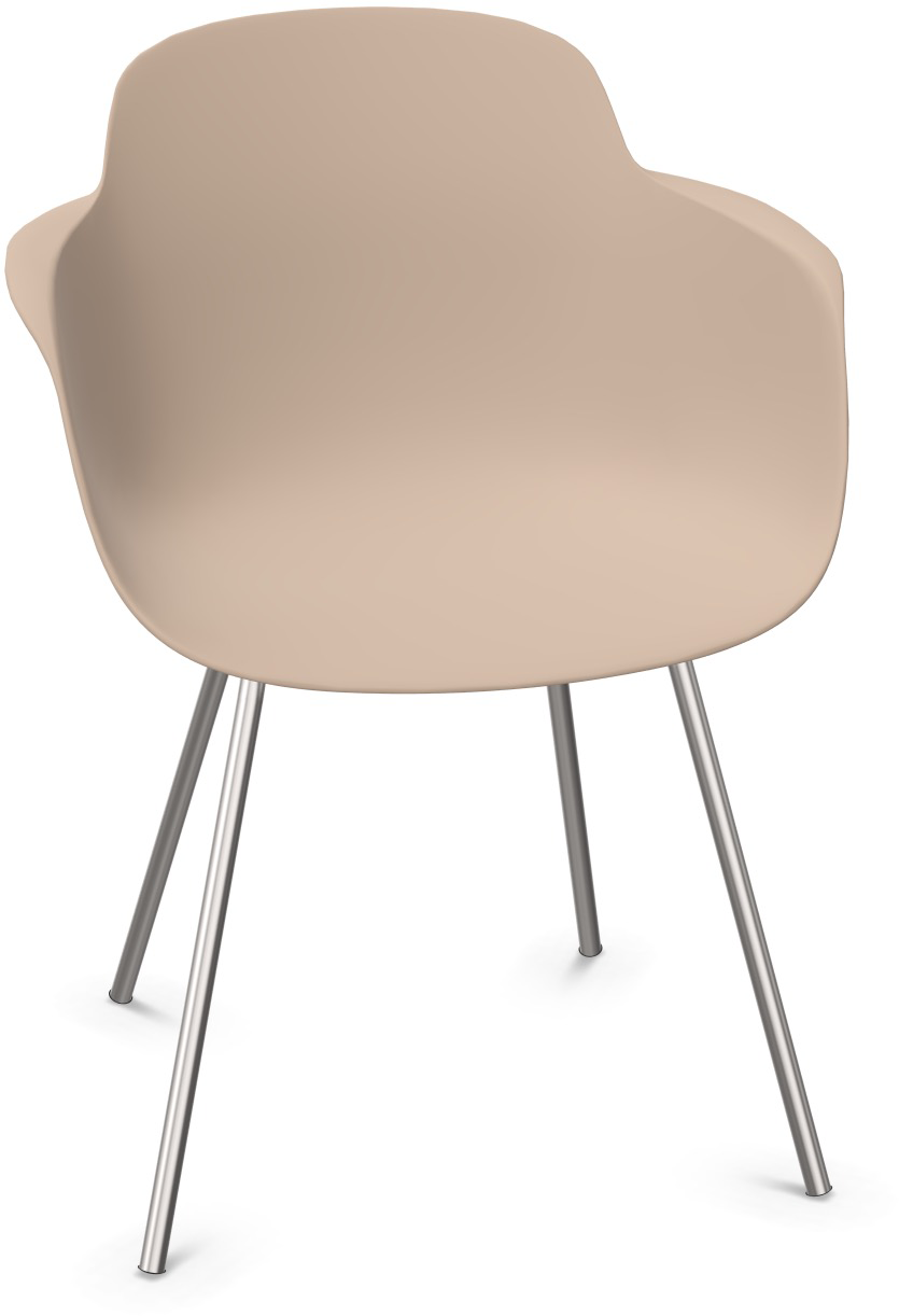 SICLA Sled in Sand / Chrom präsentiert im Onlineshop von KAQTU Design AG. Stuhl mit Armlehne ist von Infiniti Design