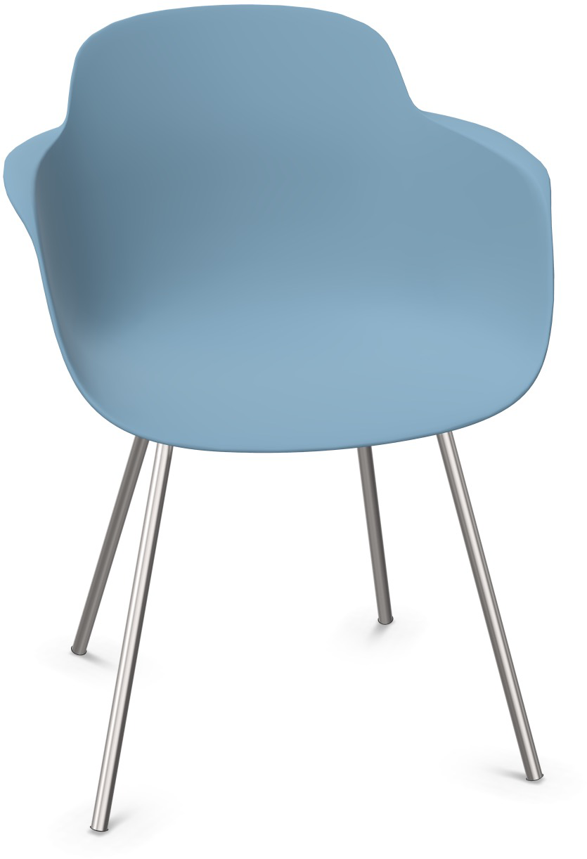 SICLA Sled in Blau / Chrom präsentiert im Onlineshop von KAQTU Design AG. Stuhl mit Armlehne ist von Infiniti Design