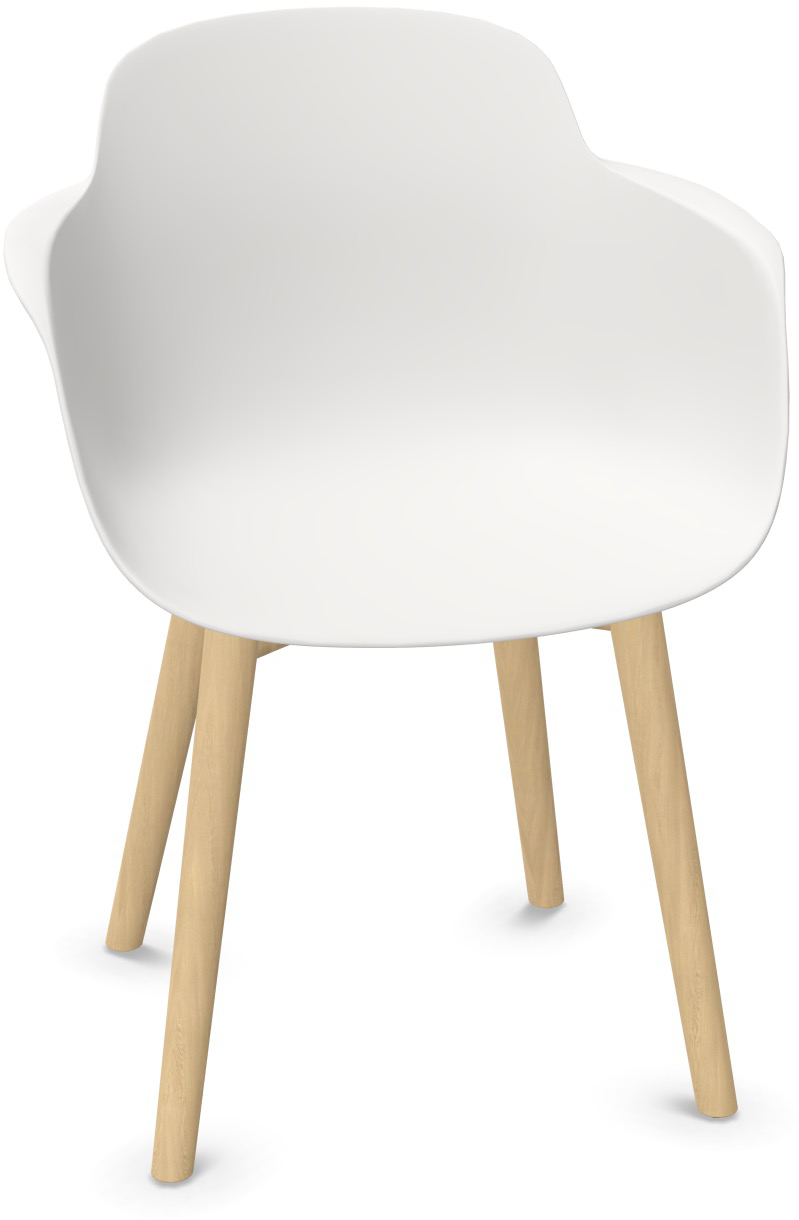 SICLA Holz in Weiss / Natur präsentiert im Onlineshop von KAQTU Design AG. Stuhl mit Armlehne ist von Infiniti Design