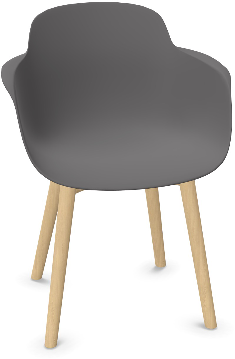 SICLA Holz in Anthrazit / Natur präsentiert im Onlineshop von KAQTU Design AG. Stuhl mit Armlehne ist von Infiniti Design