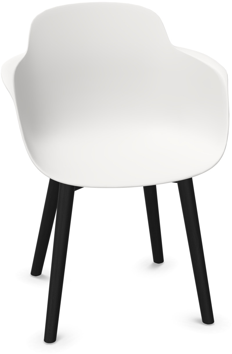 SICLA Holz in Weiss / Schwarz präsentiert im Onlineshop von KAQTU Design AG. Stuhl mit Armlehne ist von Infiniti Design