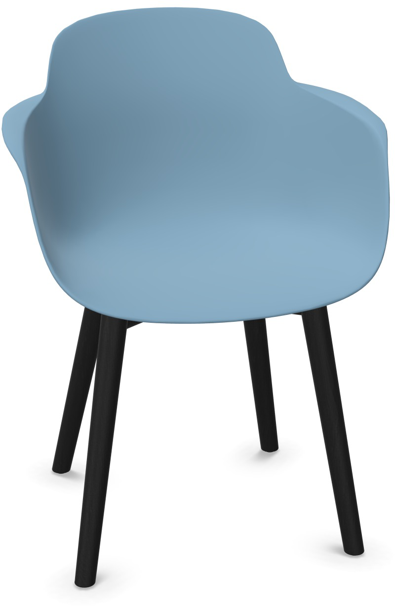 SICLA Holz in Blau / Schwarz präsentiert im Onlineshop von KAQTU Design AG. Stuhl mit Armlehne ist von Infiniti Design