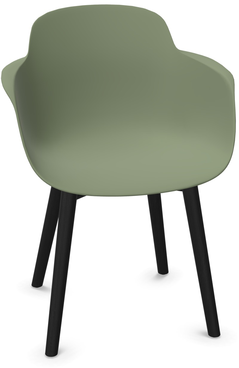 SICLA Holz in Grün / Schwarz präsentiert im Onlineshop von KAQTU Design AG. Stuhl mit Armlehne ist von Infiniti Design