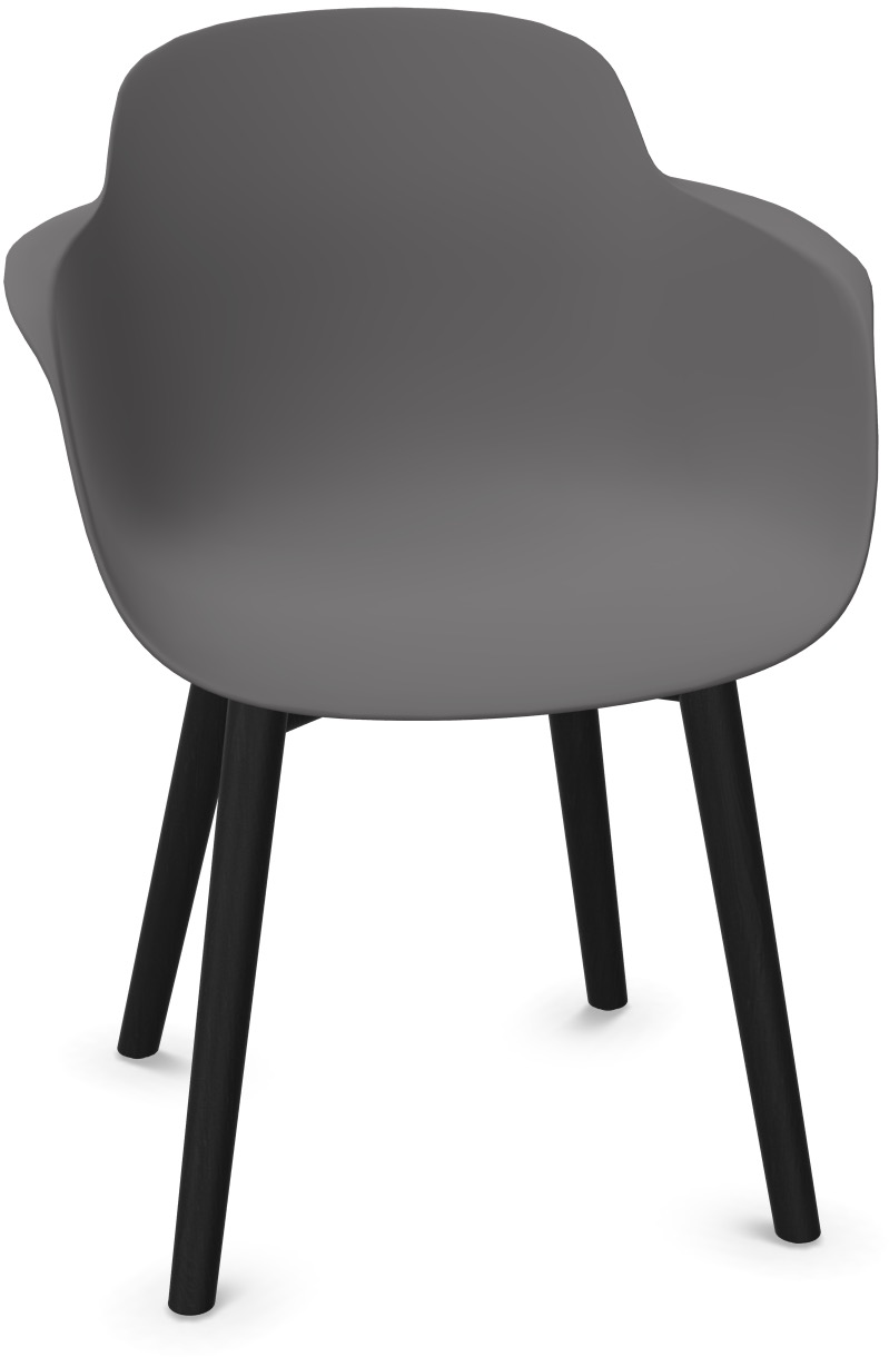SICLA Holz in Anthrazit / Schwarz präsentiert im Onlineshop von KAQTU Design AG. Stuhl mit Armlehne ist von Infiniti Design
