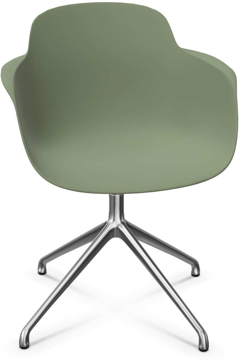 SICLA 4 Star in Grün / Silber präsentiert im Onlineshop von KAQTU Design AG. Stuhl mit Armlehne ist von Infiniti Design