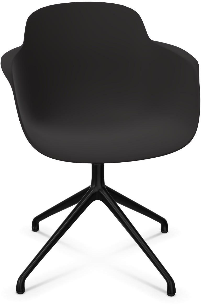 SICLA 4 Star in Schwarz / Schwarz präsentiert im Onlineshop von KAQTU Design AG. Stuhl mit Armlehne ist von Infiniti Design