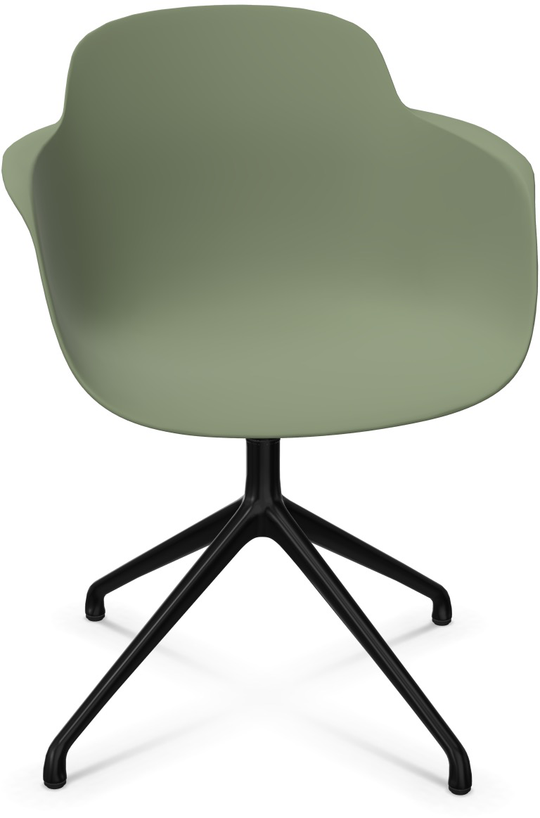 SICLA 4 Star in Grün / Schwarz präsentiert im Onlineshop von KAQTU Design AG. Stuhl mit Armlehne ist von Infiniti Design
