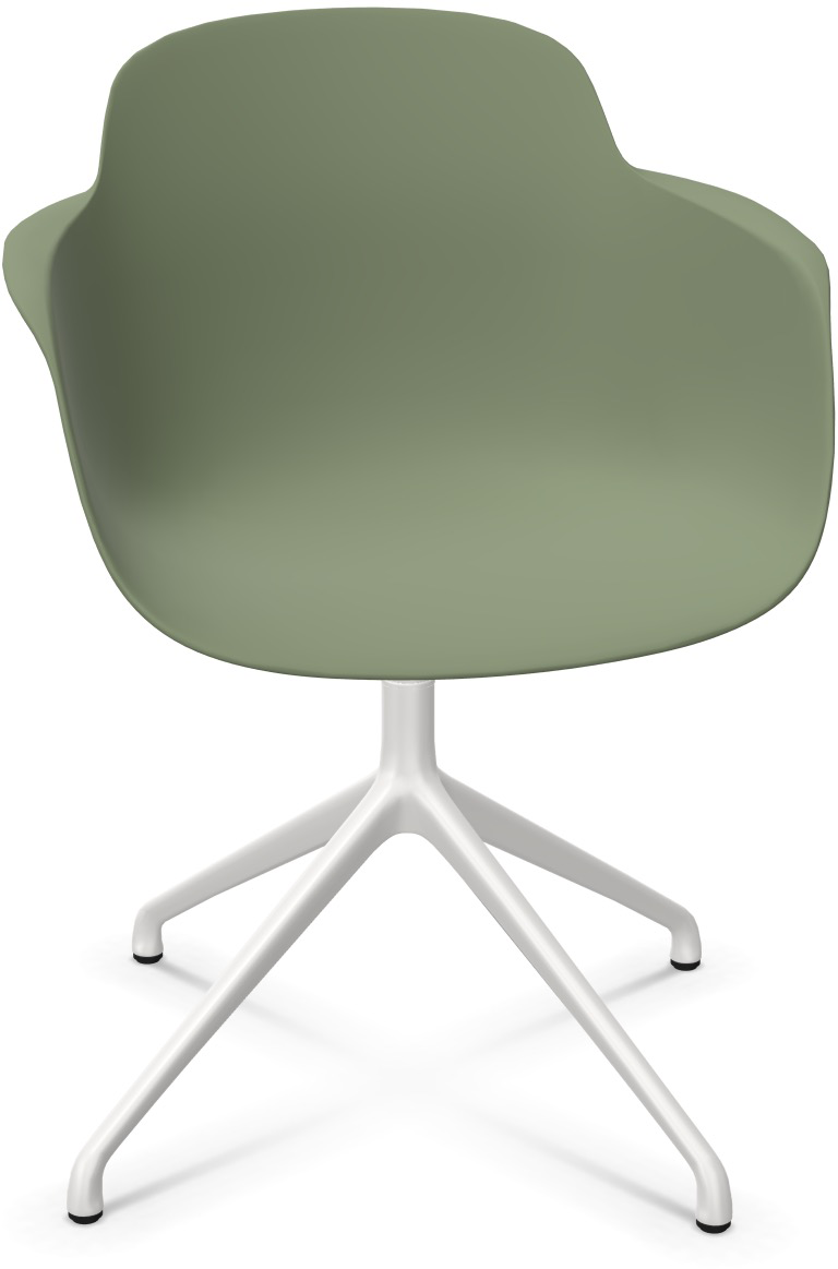 SICLA 4 Star in Grün / Weiss präsentiert im Onlineshop von KAQTU Design AG. Stuhl mit Armlehne ist von Infiniti Design