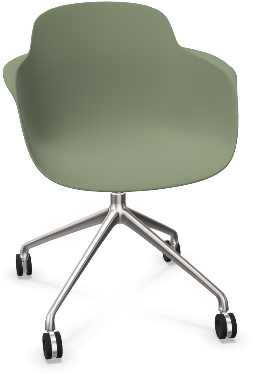 SICLA Swivel in Grün / Silber präsentiert im Onlineshop von KAQTU Design AG. Bürostuhl mit Armlehne ist von Infiniti Design