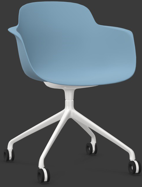 SICLA Swivel in Blau / Weiss präsentiert im Onlineshop von KAQTU Design AG. Bürostuhl mit Armlehne ist von Infiniti Design