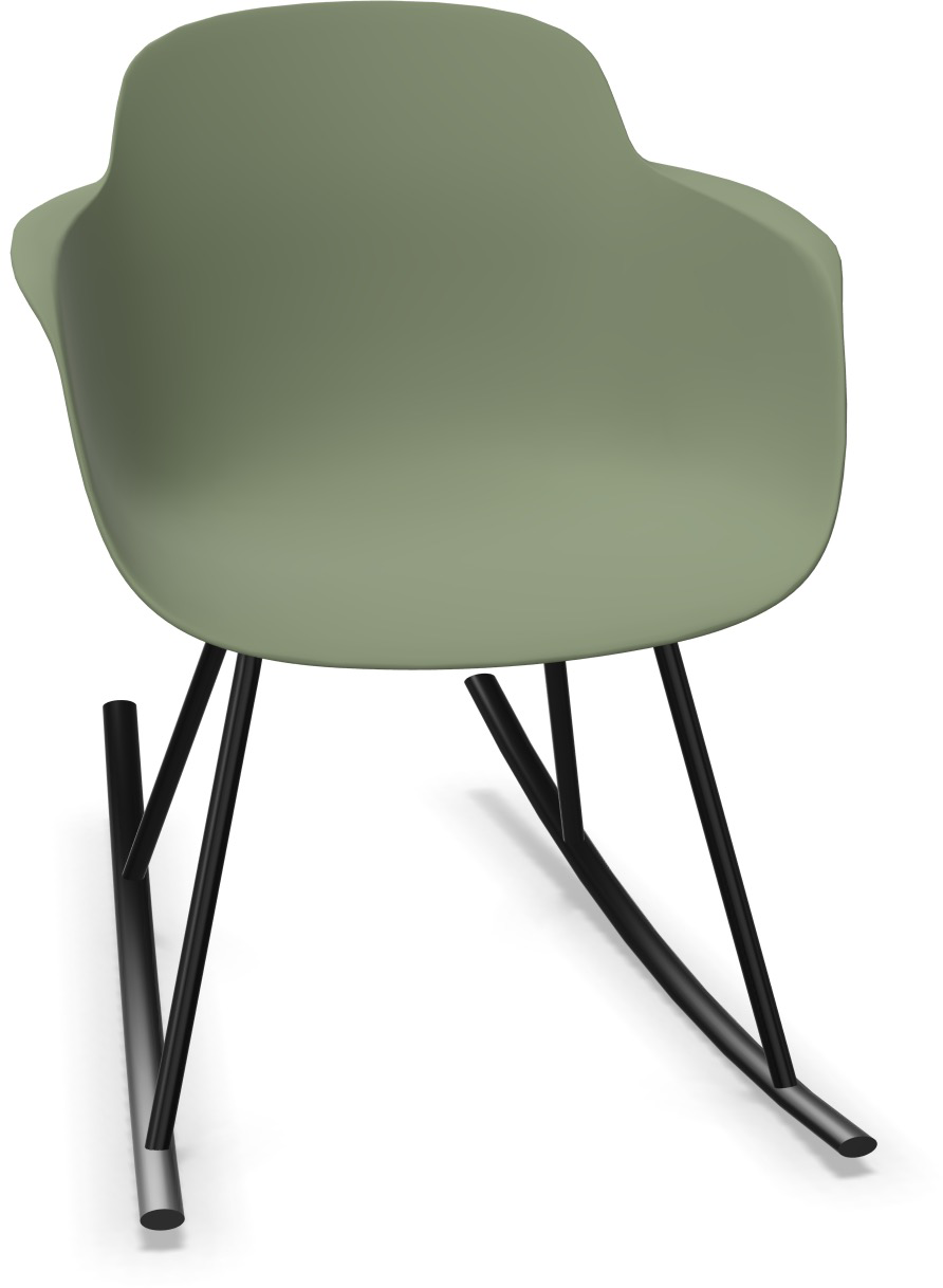 SICLA rocking in Grün / Schwarz präsentiert im Onlineshop von KAQTU Design AG. Stuhl mit Armlehne ist von Infiniti Design