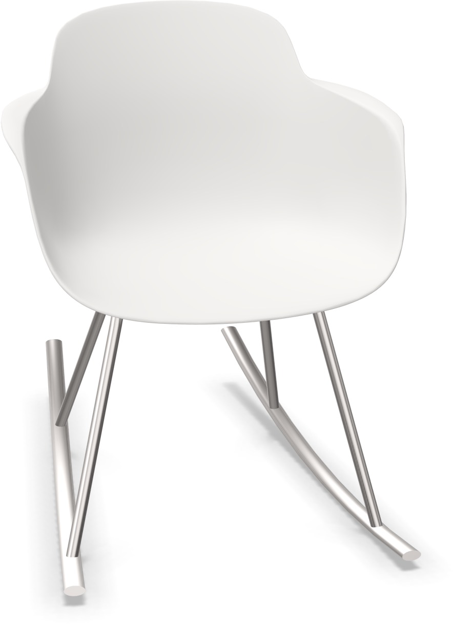 SICLA rocking in Weiss / Chrom präsentiert im Onlineshop von KAQTU Design AG. Stuhl mit Armlehne ist von Infiniti Design