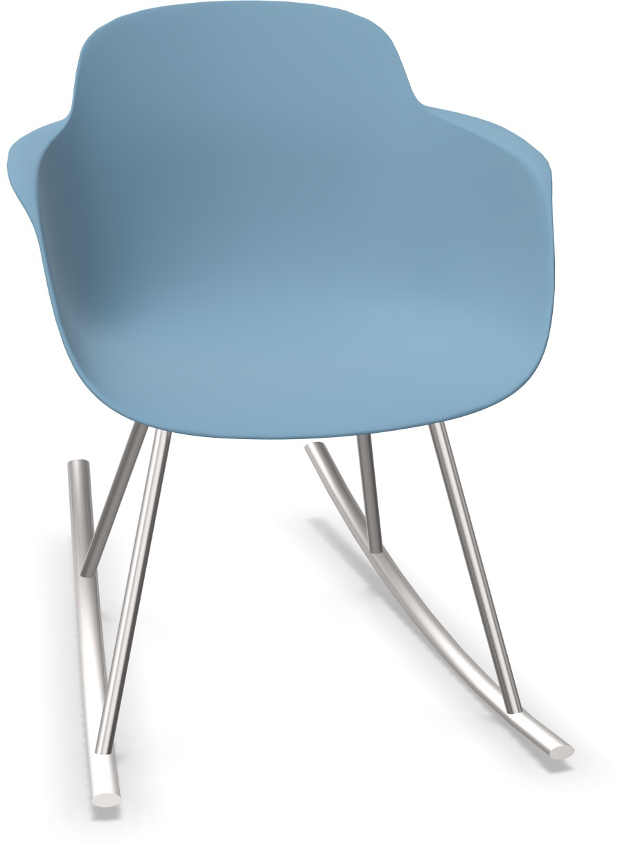 SICLA rocking in Blau / Chrom präsentiert im Onlineshop von KAQTU Design AG. Stuhl mit Armlehne ist von Infiniti Design