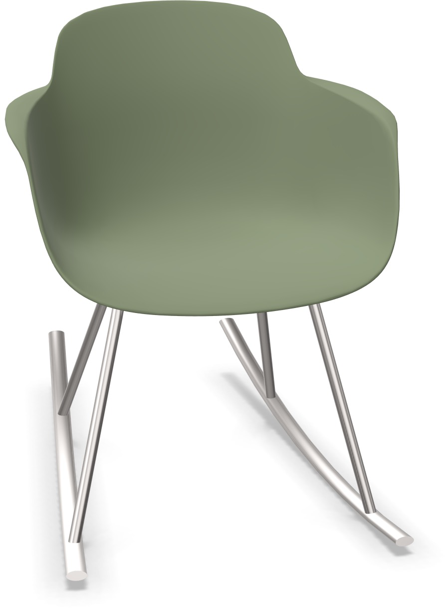 SICLA rocking in Grün / Chrom präsentiert im Onlineshop von KAQTU Design AG. Stuhl mit Armlehne ist von Infiniti Design