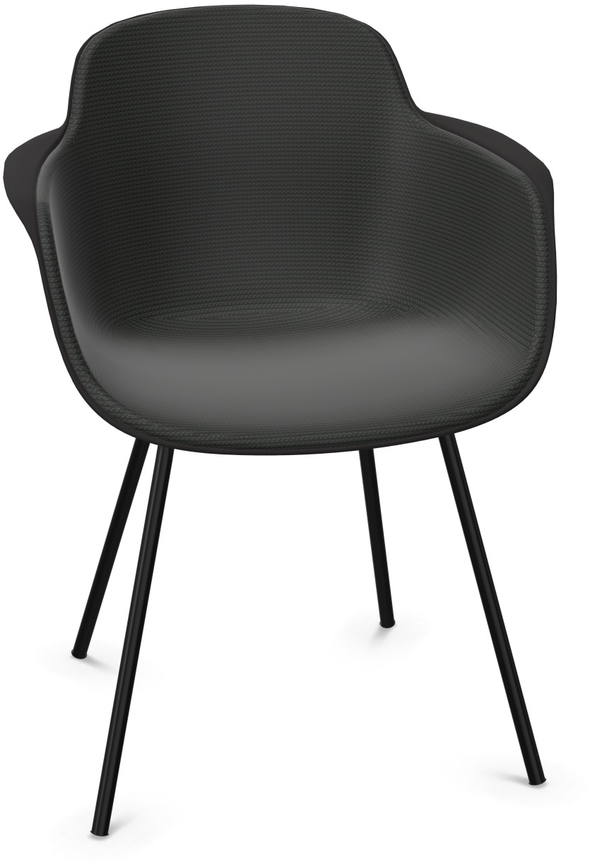 SICLA gepolstert in Schwarz präsentiert im Onlineshop von KAQTU Design AG. Stuhl mit Armlehne ist von Infiniti Design