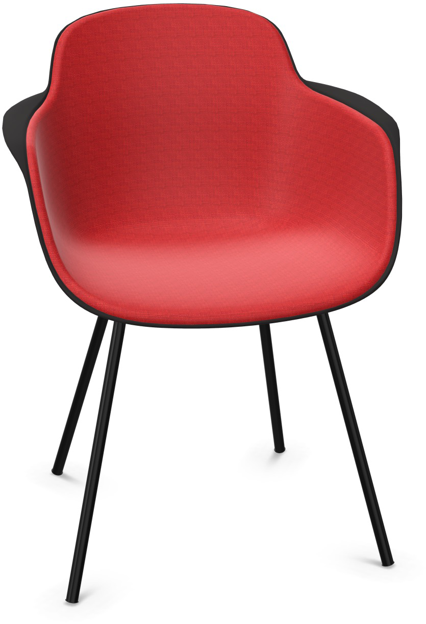 SICLA gepolstert in Rot / Schwarz präsentiert im Onlineshop von KAQTU Design AG. Stuhl mit Armlehne ist von Infiniti Design