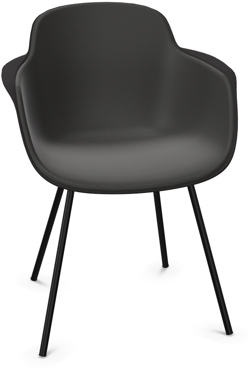 SICLA gepolstert in Dunkelgrau / Schwarz präsentiert im Onlineshop von KAQTU Design AG. Stuhl mit Armlehne ist von Infiniti Design