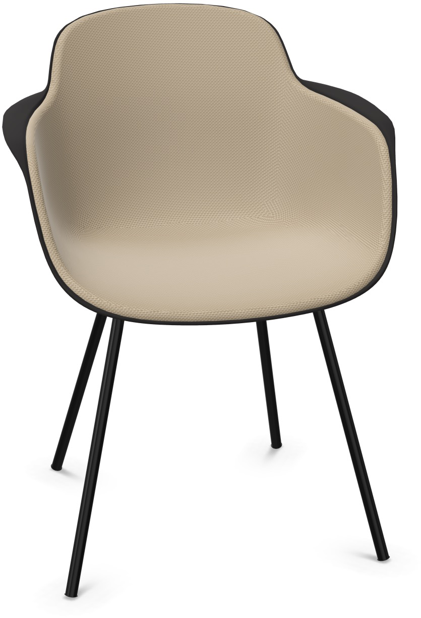 SICLA gepolstert in Hellbraun / Schwarz präsentiert im Onlineshop von KAQTU Design AG. Stuhl mit Armlehne ist von Infiniti Design