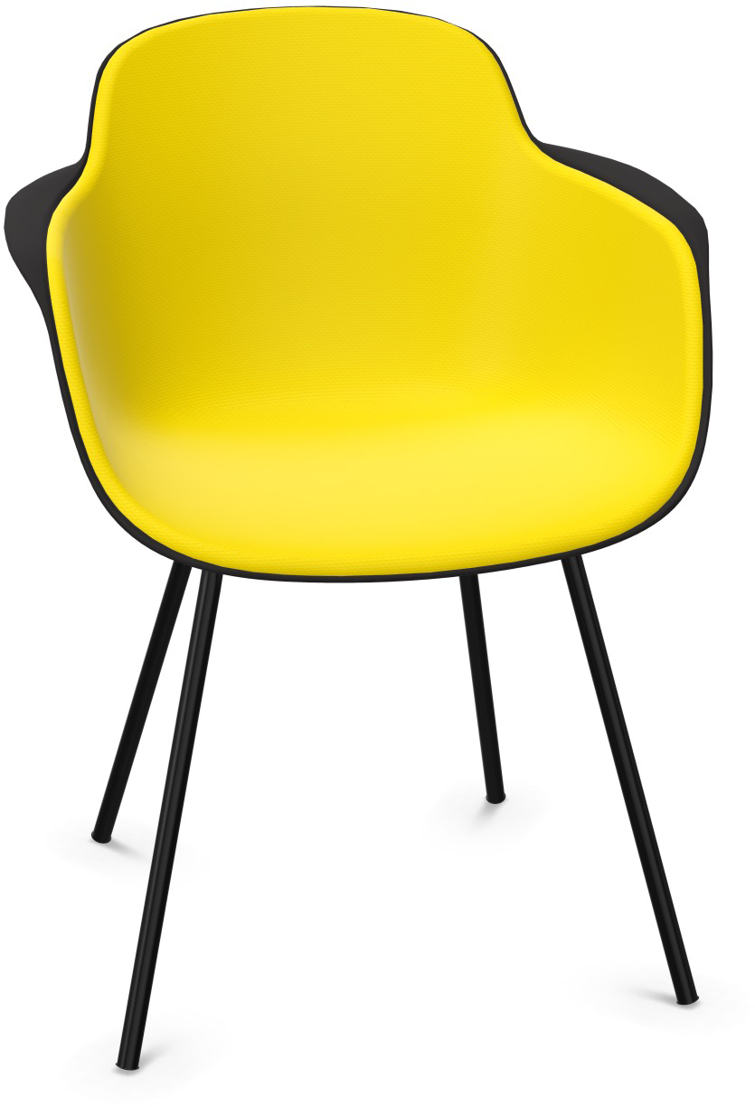 SICLA gepolstert in Gelb / Schwarz präsentiert im Onlineshop von KAQTU Design AG. Stuhl mit Armlehne ist von Infiniti Design
