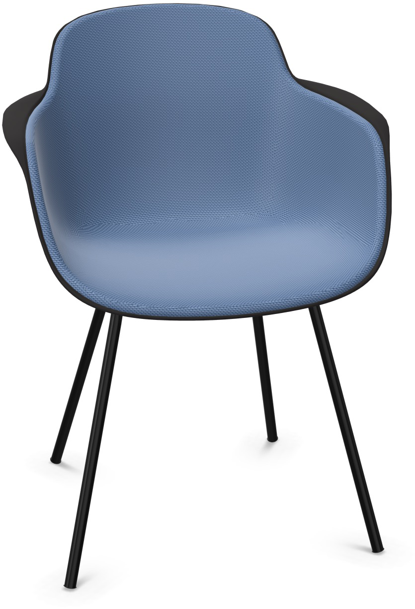 SICLA gepolstert in Blau / Schwarz präsentiert im Onlineshop von KAQTU Design AG. Stuhl mit Armlehne ist von Infiniti Design
