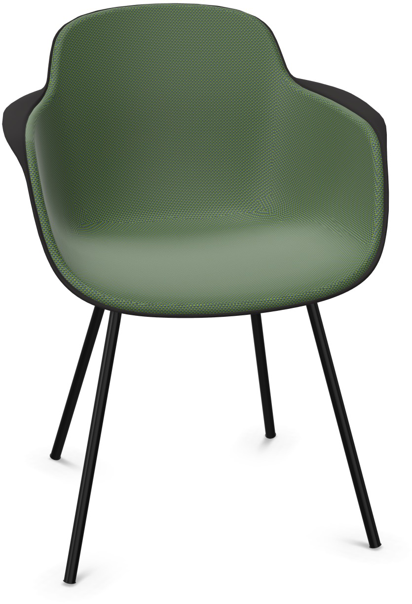 SICLA gepolstert in Dunkelgrün / Schwarz präsentiert im Onlineshop von KAQTU Design AG. Stuhl mit Armlehne ist von Infiniti Design