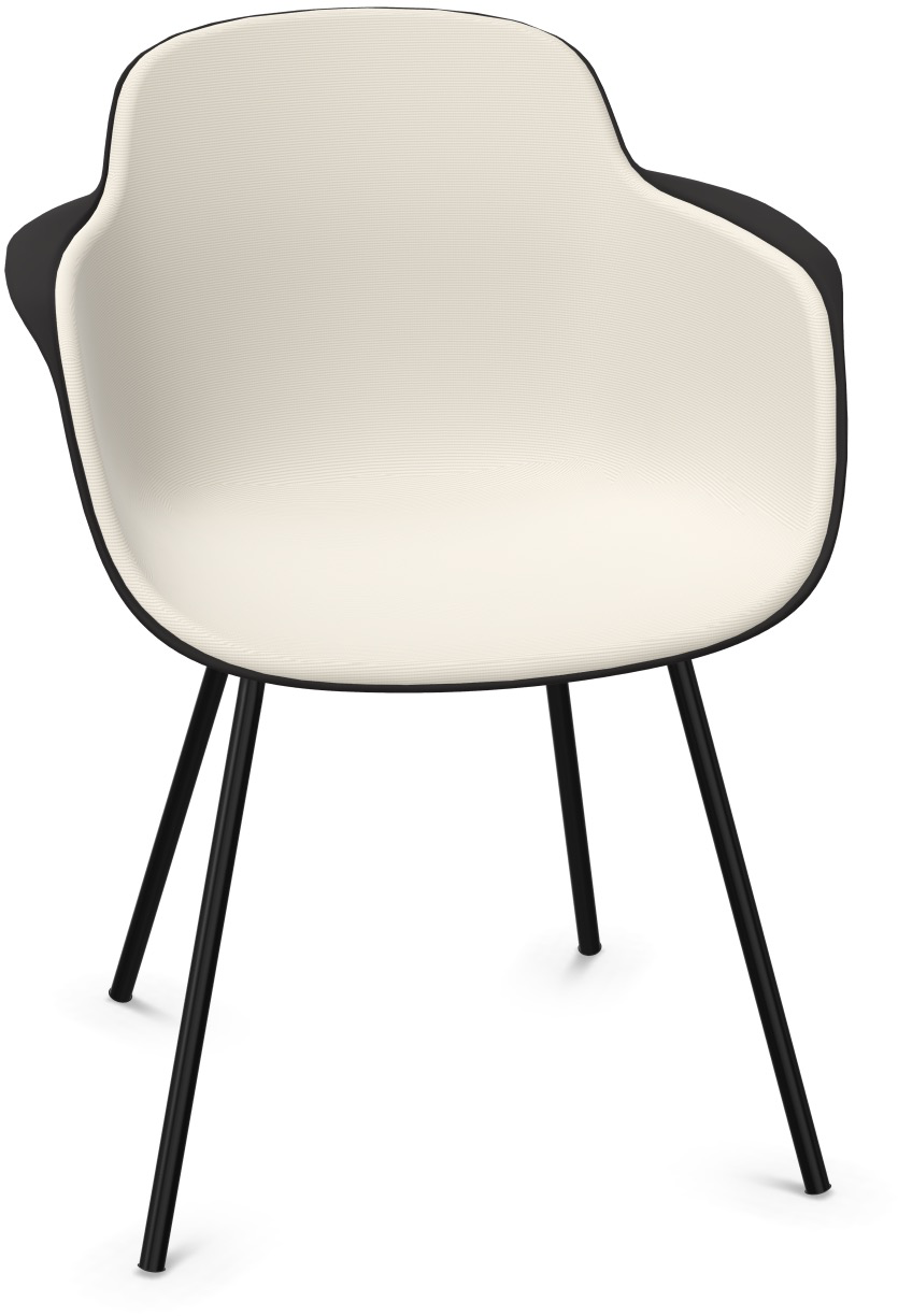 SICLA gepolstert in Weiss / Schwarz präsentiert im Onlineshop von KAQTU Design AG. Stuhl mit Armlehne ist von Infiniti Design