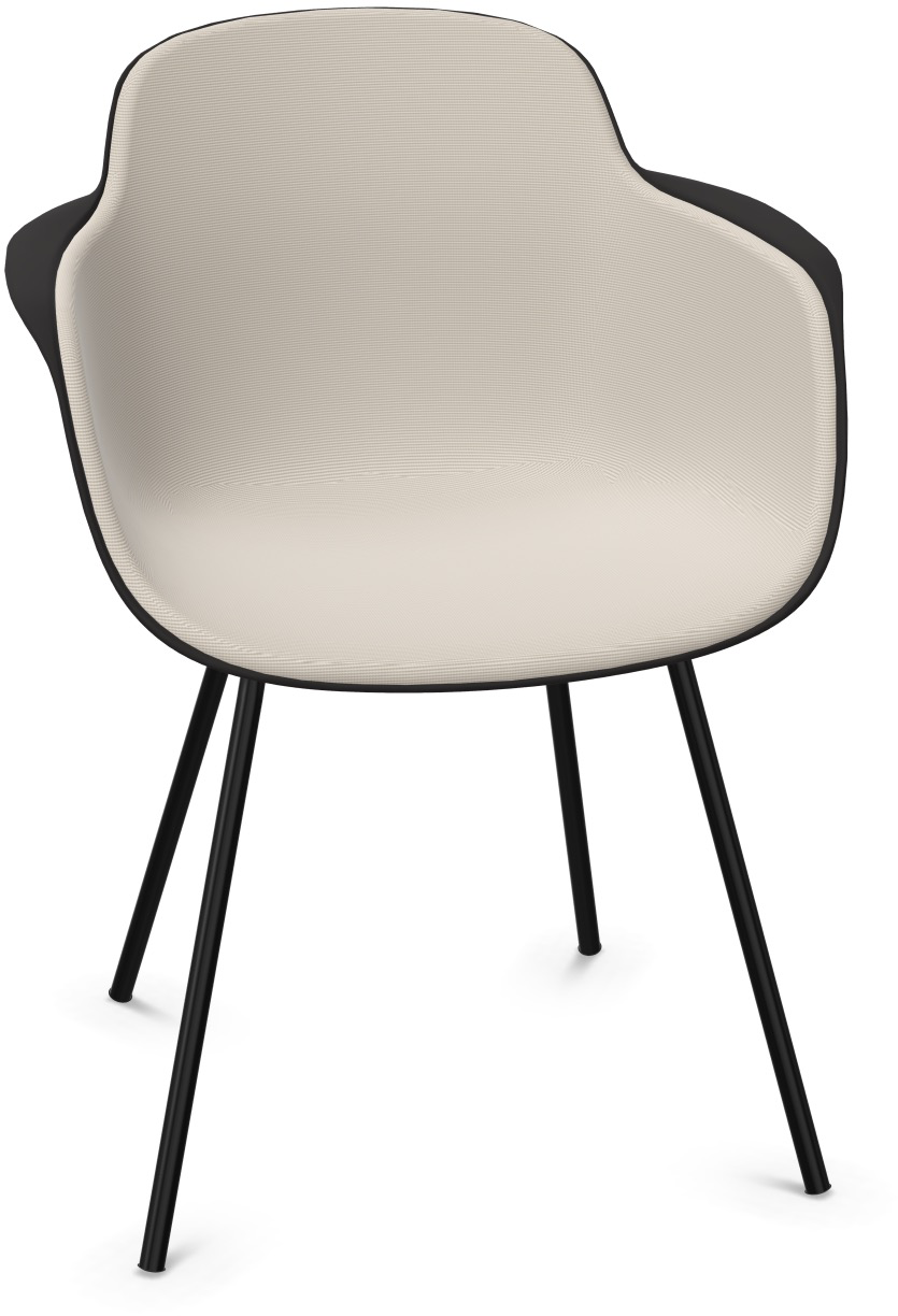 SICLA gepolstert in Hellgrau / Schwarz präsentiert im Onlineshop von KAQTU Design AG. Stuhl mit Armlehne ist von Infiniti Design